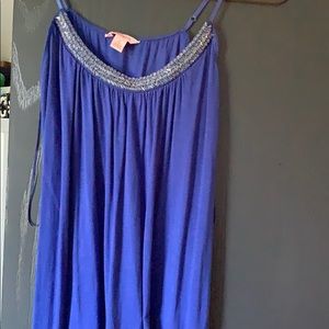 Royal blue thin strap strap dress shirt